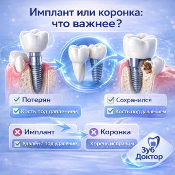Имплант или коронка