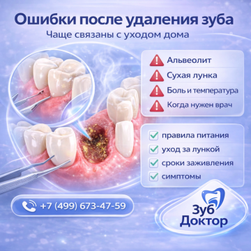 Ошибки после удаления зуба