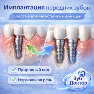 Имплантация передних зубов