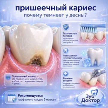 Пришеечный кариес: почему зуб темнеет у десны