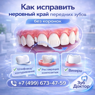 Край передних зубов