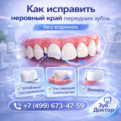 Край передних зубов