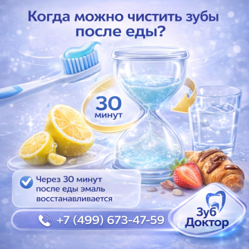 Когда чистить зубы после еды