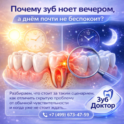 Ноющая боль в зубе вечером