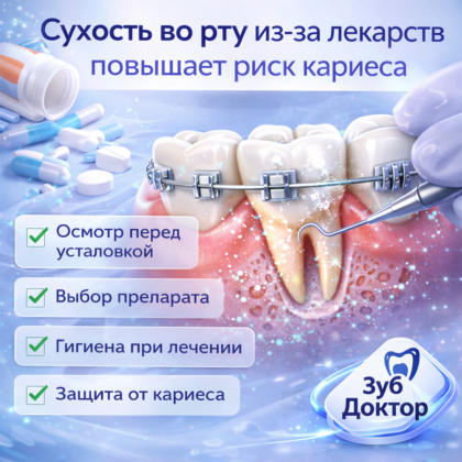 Брекеты сухости во рту