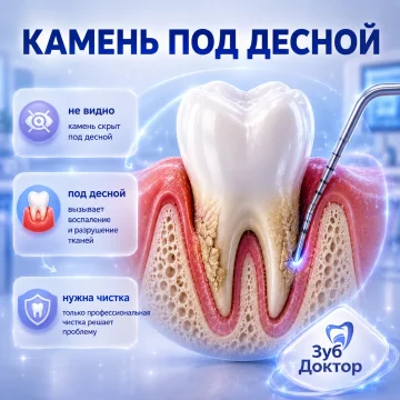 Зубной камень под десной: почему его не видно