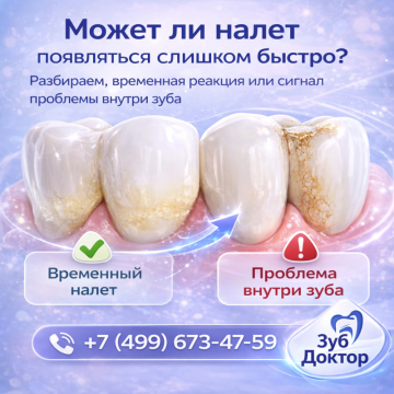 Налёт появляется быстро