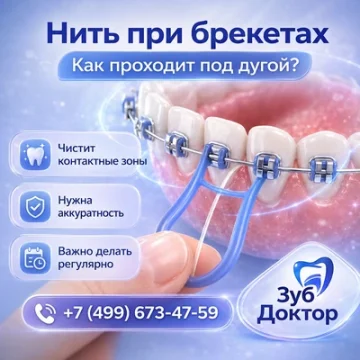 Зубная нить при брекетах: как провести её под дугой