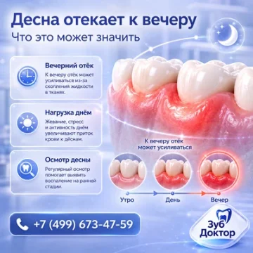 Десна отекает к вечеру: что это может значить