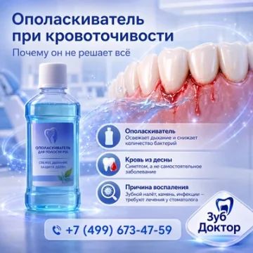 Ополаскиватель при кровоточивости дёсен: почему он не решает всё